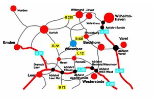 Anfahrt Stadt Wiesmoor