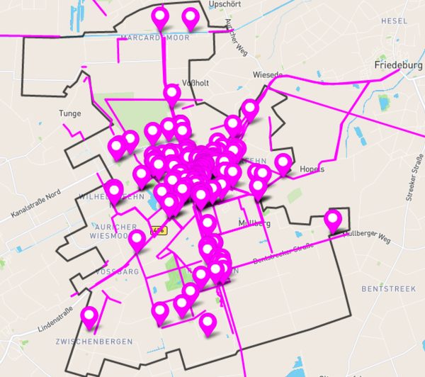 Ausschnitt Stadtgebiet Wegedetektiv